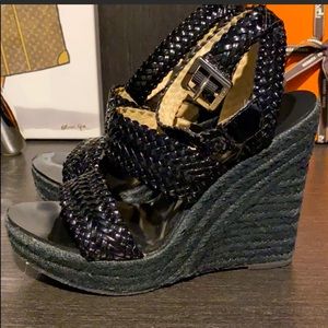 Michael Kors Black Juniper Espadrille Wedge Sandal